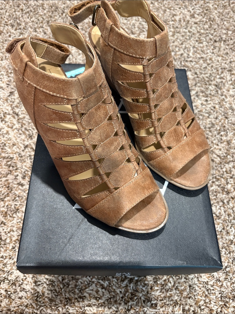 Naturalizer Tan Suede Strappy Open-Toe Sandals